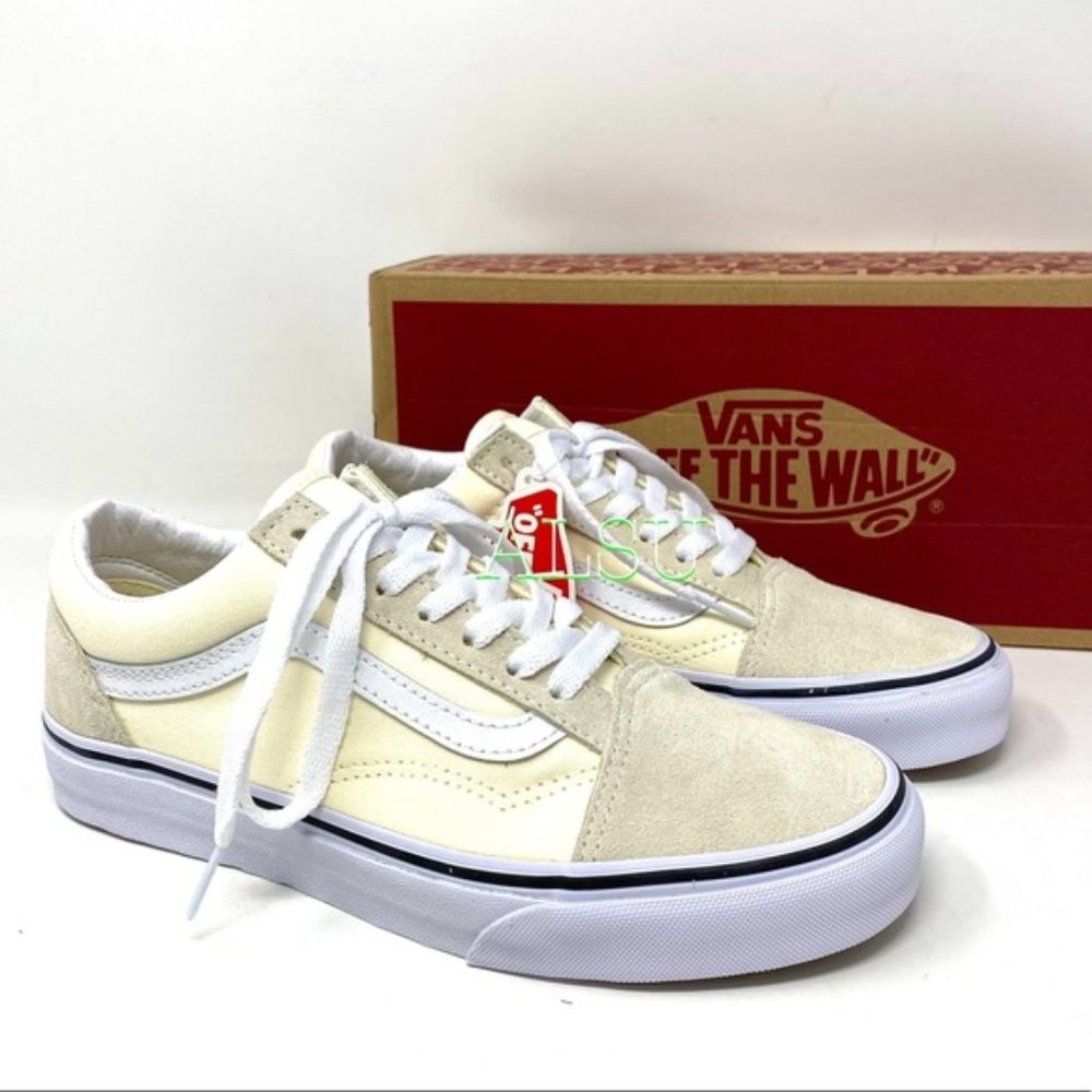 💖MEGA SALE💖VANS Old Skool Classic Suede Canvas White Women’s s VN0A4U3BFRL